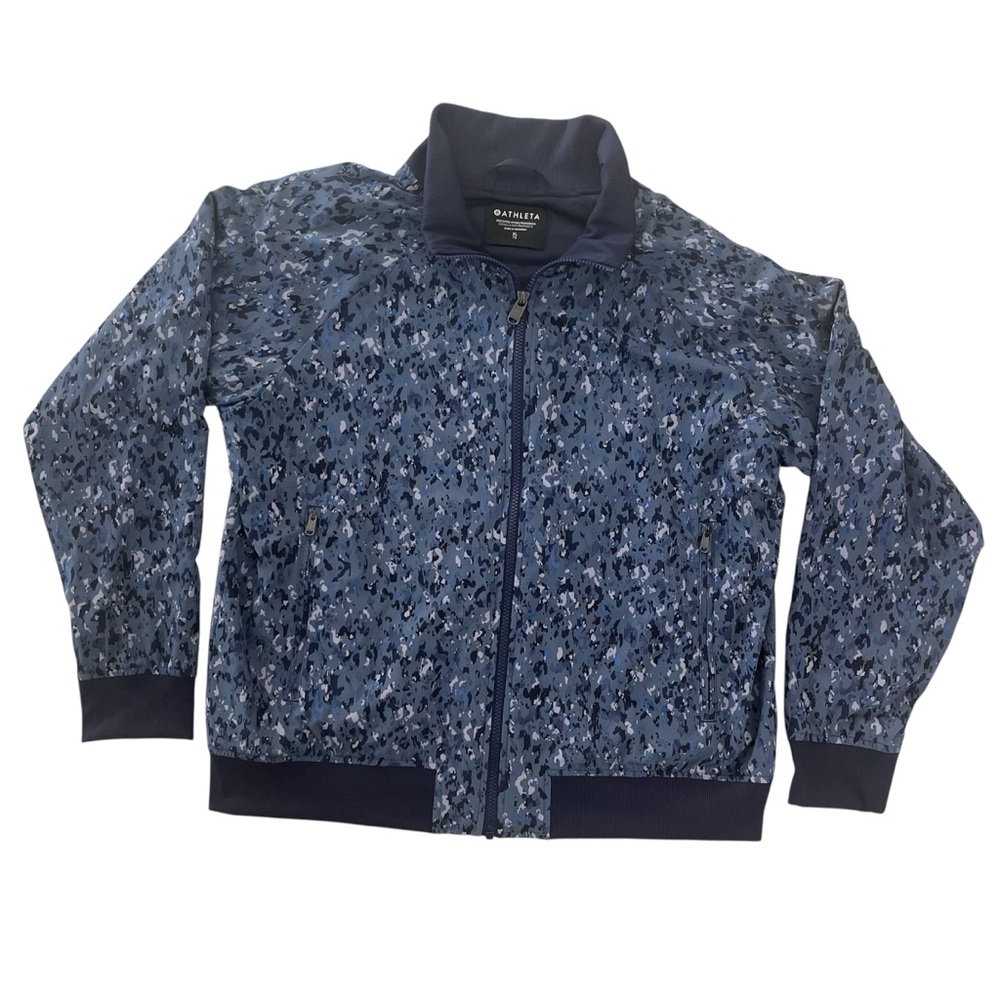 Athleta Brooklyn Bomber Jacket II Blue Camo Full Zip XL Gorpcore Utility